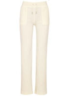 Juicy Couture Del Ray Logo Velour Sweatpants Cream