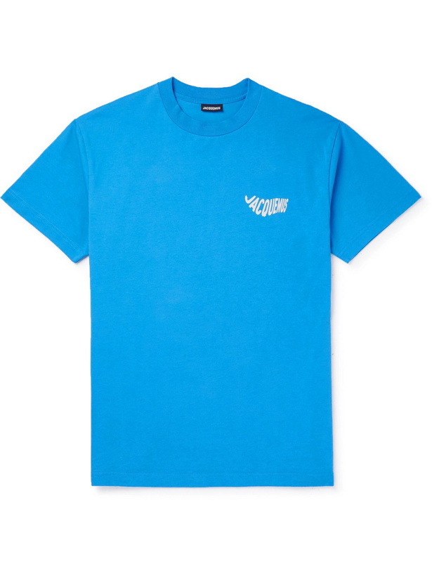 Photo: Jacquemus - Vague Logo-Print Cotton-Jersey T-Shirt - Blue
