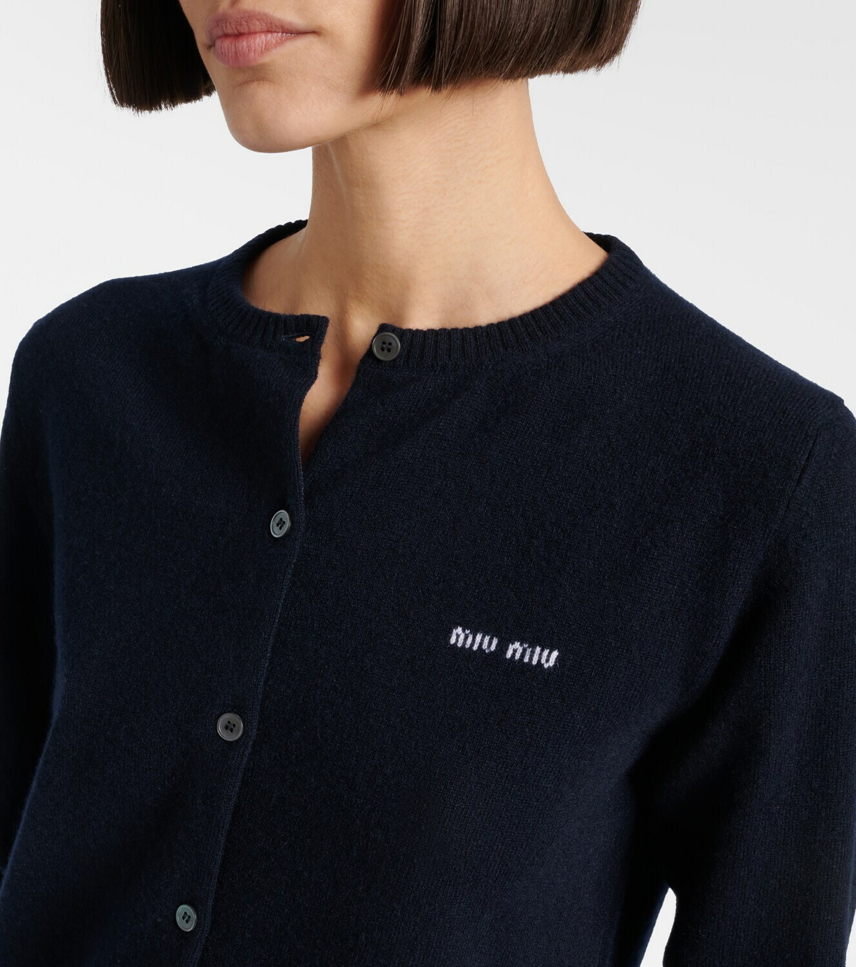 Miu Miu Logo cashmere cardigan