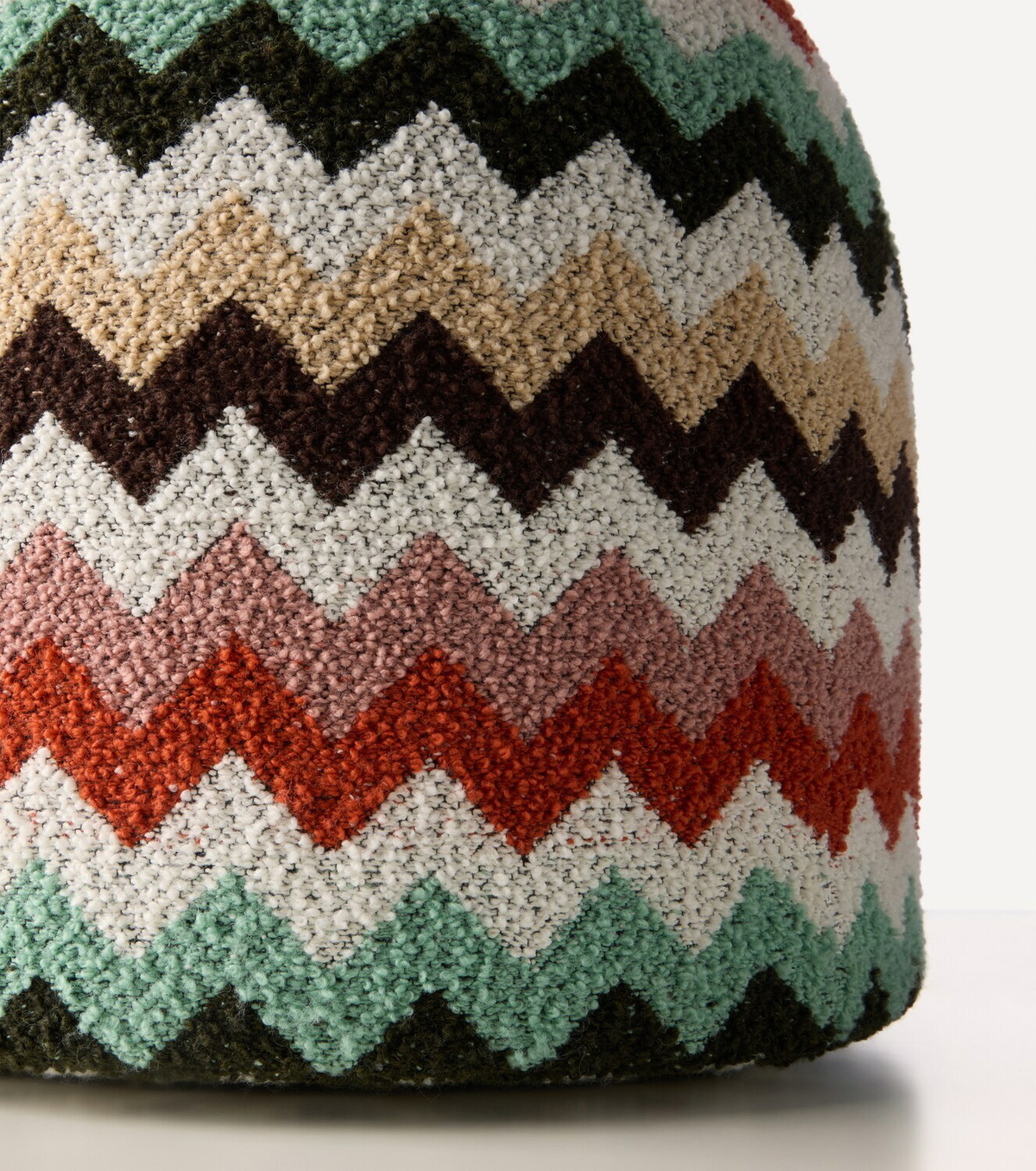 Missoni Panettone Riccio Zigzag bouclé pouf