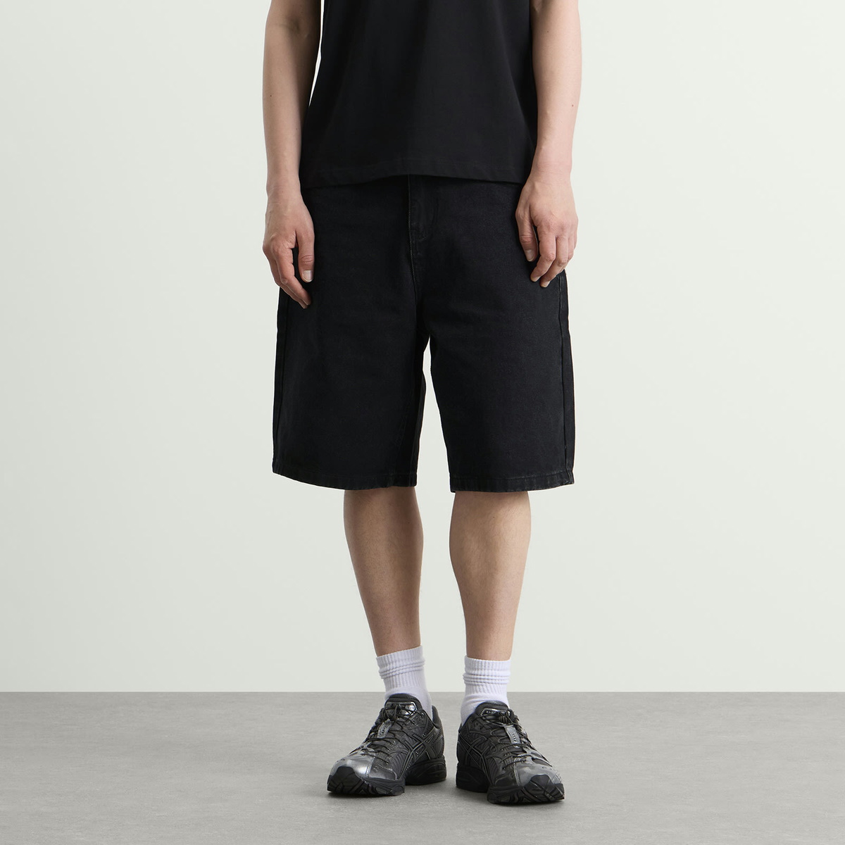 Butter Goods Men's Baggy Denim Shorts in Flat Black