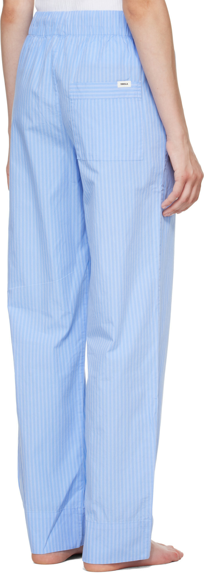 Tekla Blue Poplin Pyjama Pants