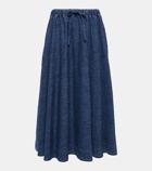 Valentino Chambray denim midi skirt