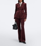 Veronica Beard Gracie cotton-blend velvet flared pants
