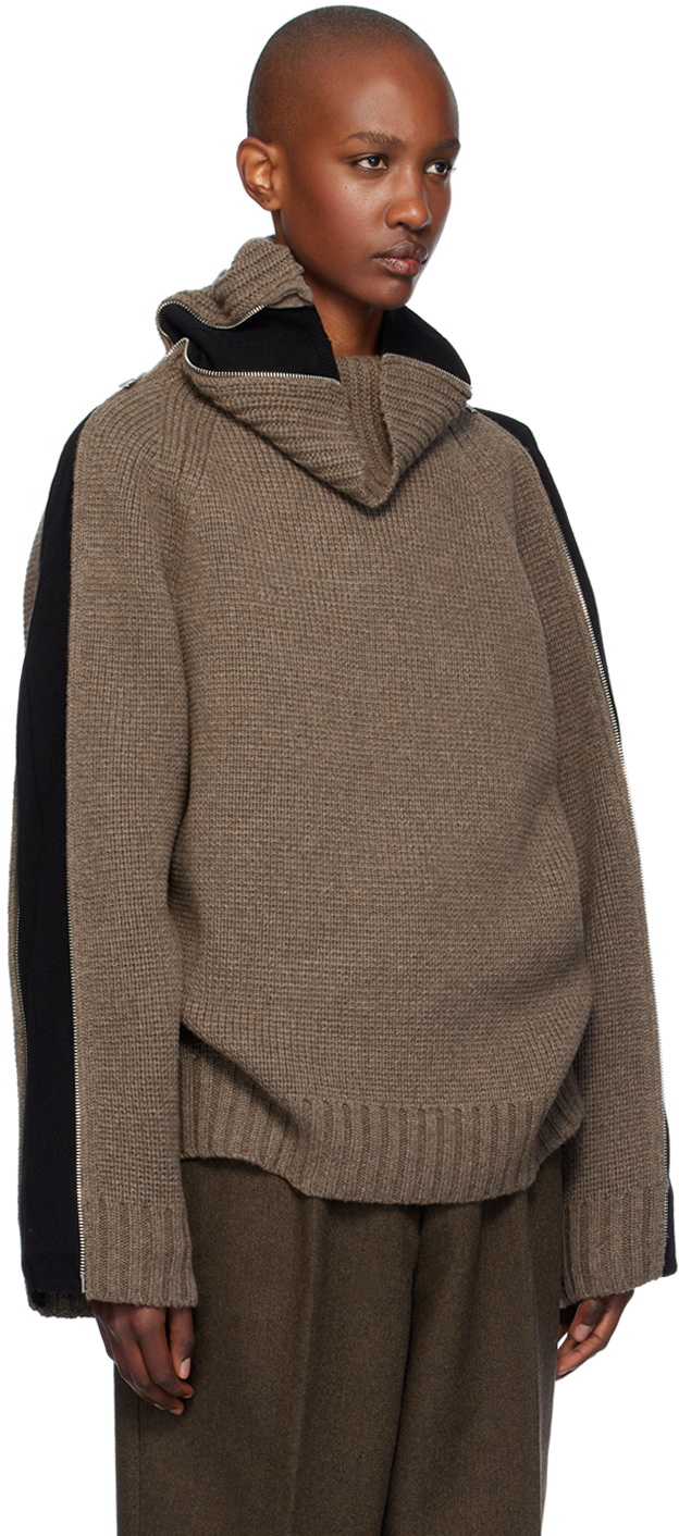 Helmut Lang Taupe Suitcase Turtleneck