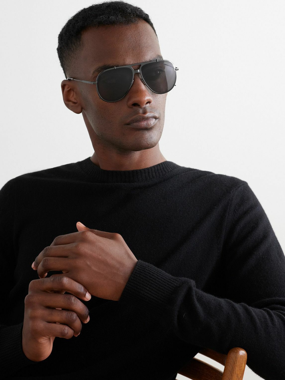 Dior Eyewear - DiorBlackSuit A3U Aviator-Style Metal Sunglasses