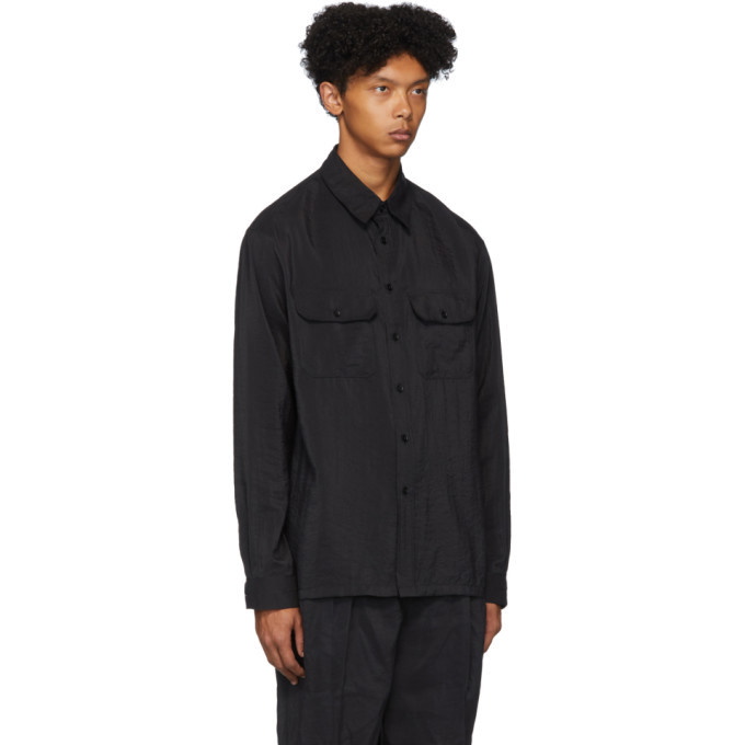 Lemaire Black Dry Silk Military Shirt Lemaire