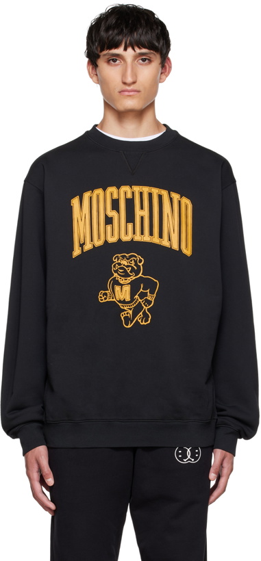 Photo: Moschino Black Varsity Sweatshirt