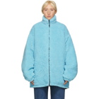 Balenciaga Blue Fleece Oversized Zip-Up Jacket