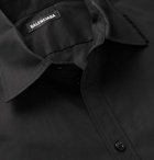 Balenciaga - Oversized Logo-Appliquéd Cotton Shirt - Black