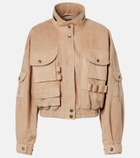 Balmain Suede bomber jacket