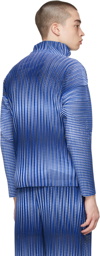 Homme Plissé Issey Miyake Blue Striped Hologram Sweater