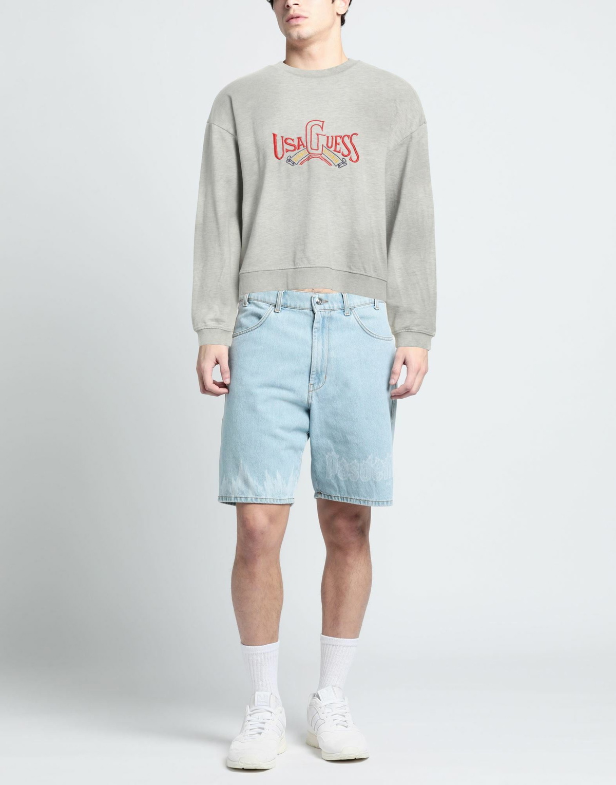 Guess Mens Sweatshirt Light in Grey