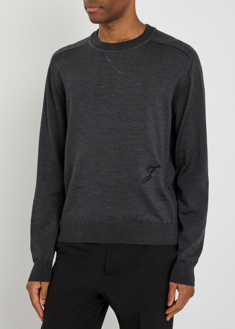 Jacquemus Le Sweater Merino Wool-blend Jumper Dark Grey