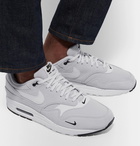 Nike - Air Max 1 Premium Leather-Trimmed Suede and Mesh Sneakers - Men - Gray