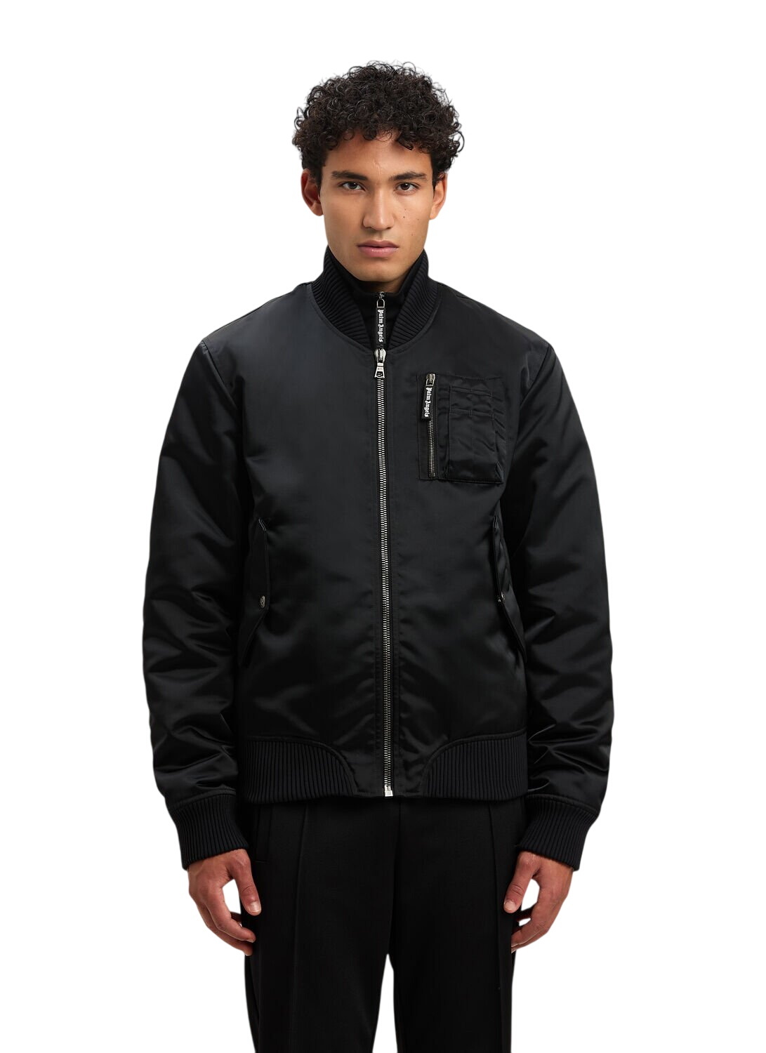 Palm Angels - Appliquéd Leather Varsity Jacket - Black Palm Angels