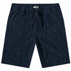 Wax London Men's Terry Camo Sweat Short in Navy