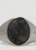 Larvikite Oval Signet Ring in Silver