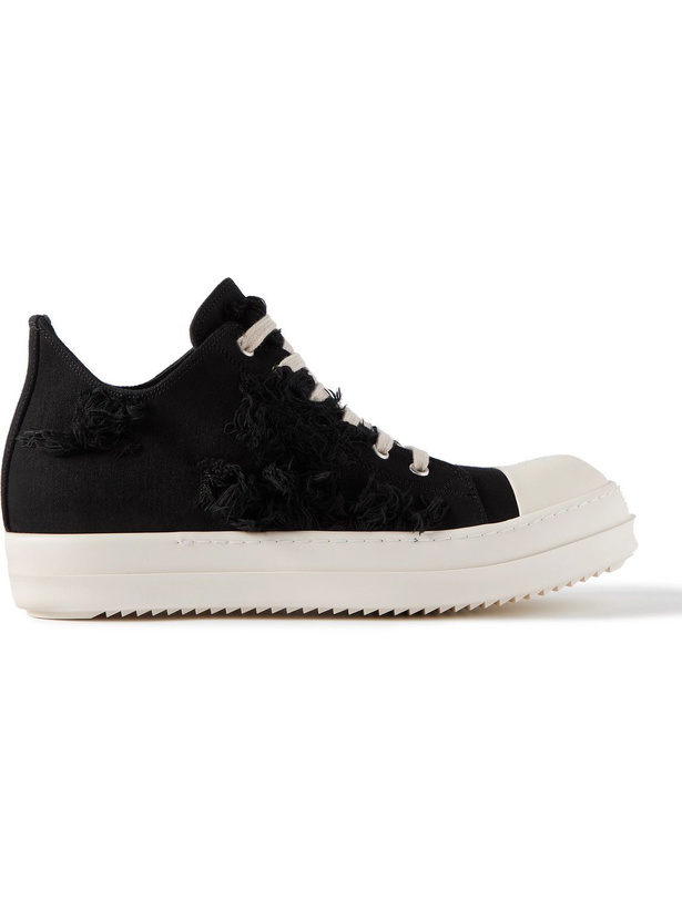 Photo: Rick Owens - Distressed Twill Sneakers - Black