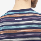 Missoni Men's Small Zig Zag T-Shirt in Blue/White/Orange