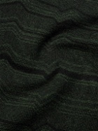 Mr P. - Striped Merino Wool-Jacquard Cardigan - Green