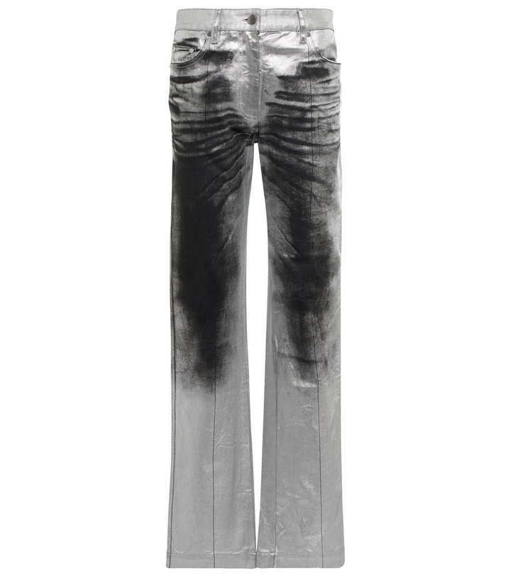 Photo: Peter Do Metallic mid-rise straight jeans