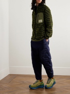 Moncler Genius - Salehe Bembury Shell-Trimmed Zebra-Print Fleece Jacket - Green