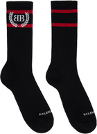 Balenciaga Black & Red Laurel Classic Socks