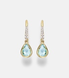 Mateo 14kt gold (585/1000) earrings with topaz and diamonds