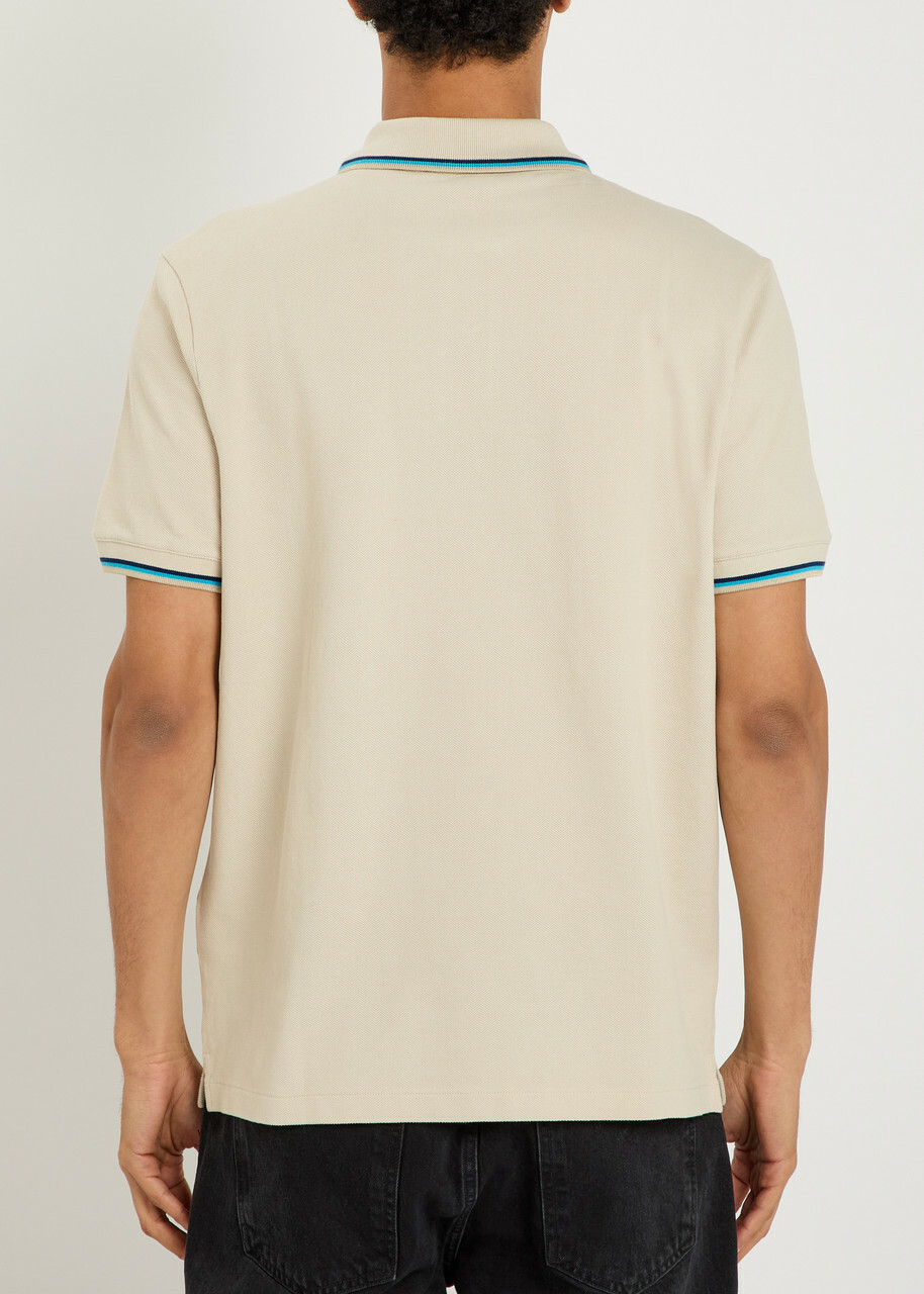 Sandbanks Logo Piqué Cotton Polo Shirt Beige