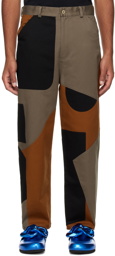 JW Anderson Khaki Patchwork Fatigue Trousers