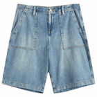 Good American Women's Lite Linen Bermuda Short in Indigo