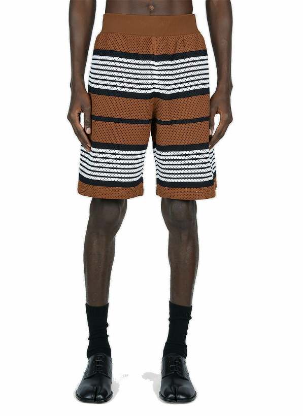 Photo: Burberry - Striped Track Shorts in Brown