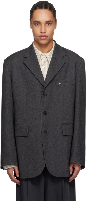 Photo: WOOYOUNGMI Gray Denim Like Single Blazer