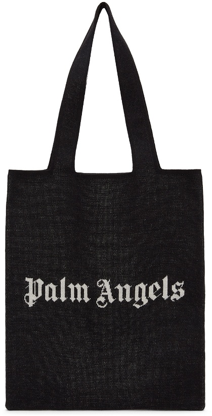 Photo: Palm Angels Black Knit Shopper Tote