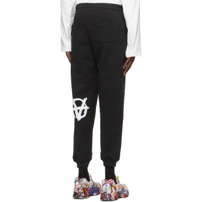 VETEMENTS Black Anarchy Gothic Logo Lounge Pants Vetements