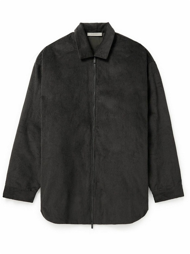 Photo: FEAR OF GOD ESSENTIALS - Cotton-Corduroy Zip-Up Shirt Jacket - Black