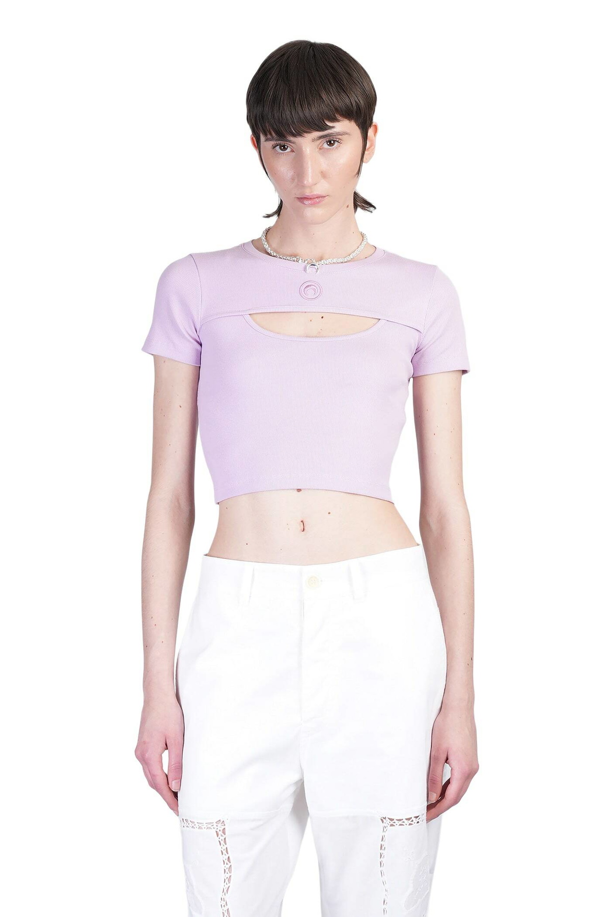 Marine Serre Pink Second Skin Long Sleeve T-Shirt Marine Serre