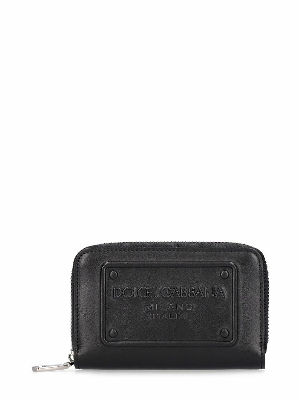 Photo: DOLCE & GABBANA - Logo Embossed Leather Zip Wallet
