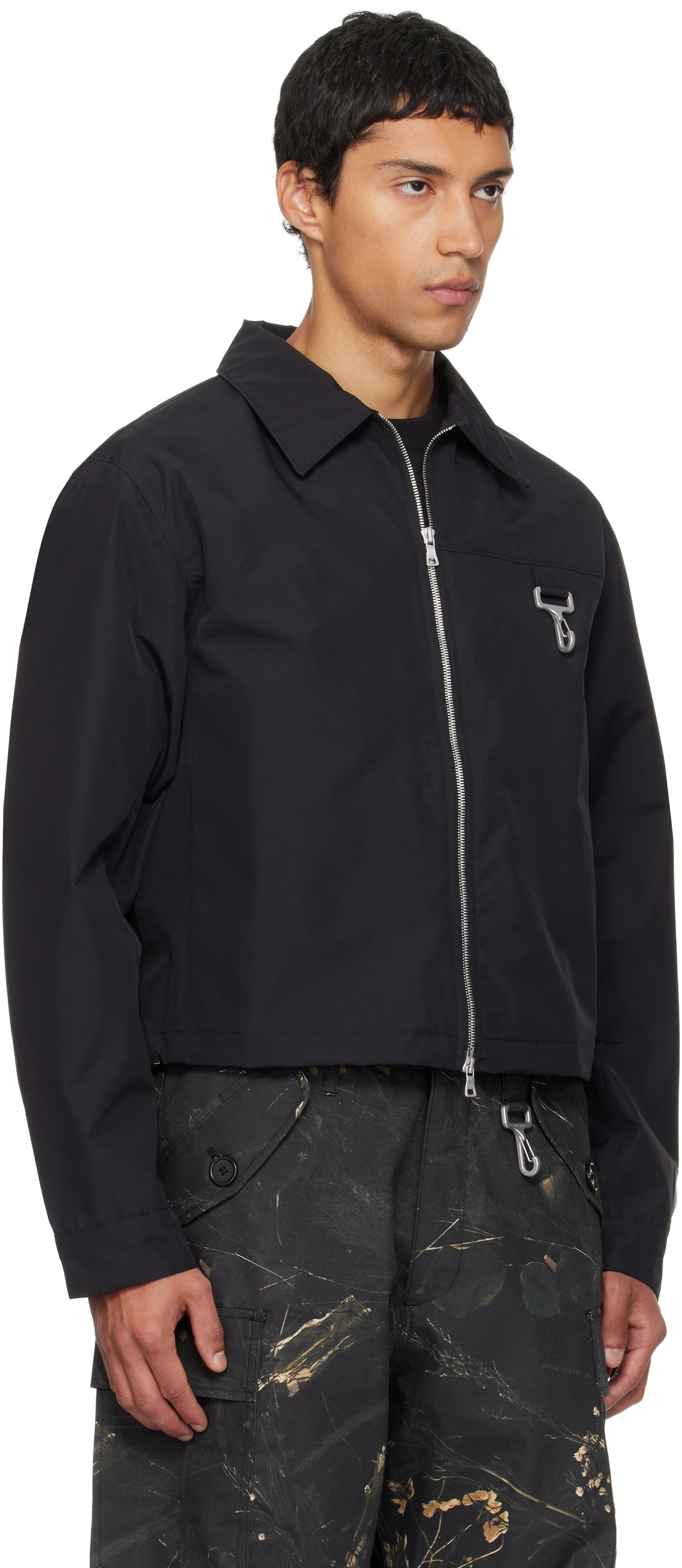 Reese Cooper Black Laminated Nylon Work Jacket