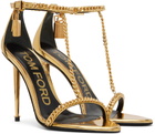 TOM FORD Gold Padlock Heeled Sandals