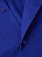 LOEWE - Logo-Jacquard Cotton-Twill Hooded Overshirt - Blue