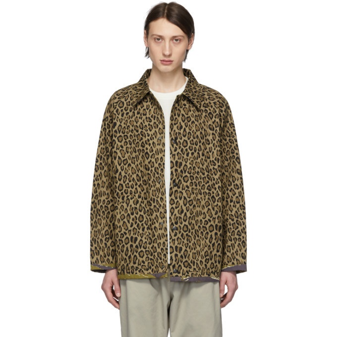 Photo: Needles Reversible Brown Leopard and Camo Field Jacket