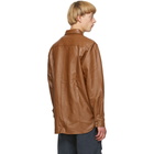 Han Kjobenhavn Brown Faux-Leather Army Shirt