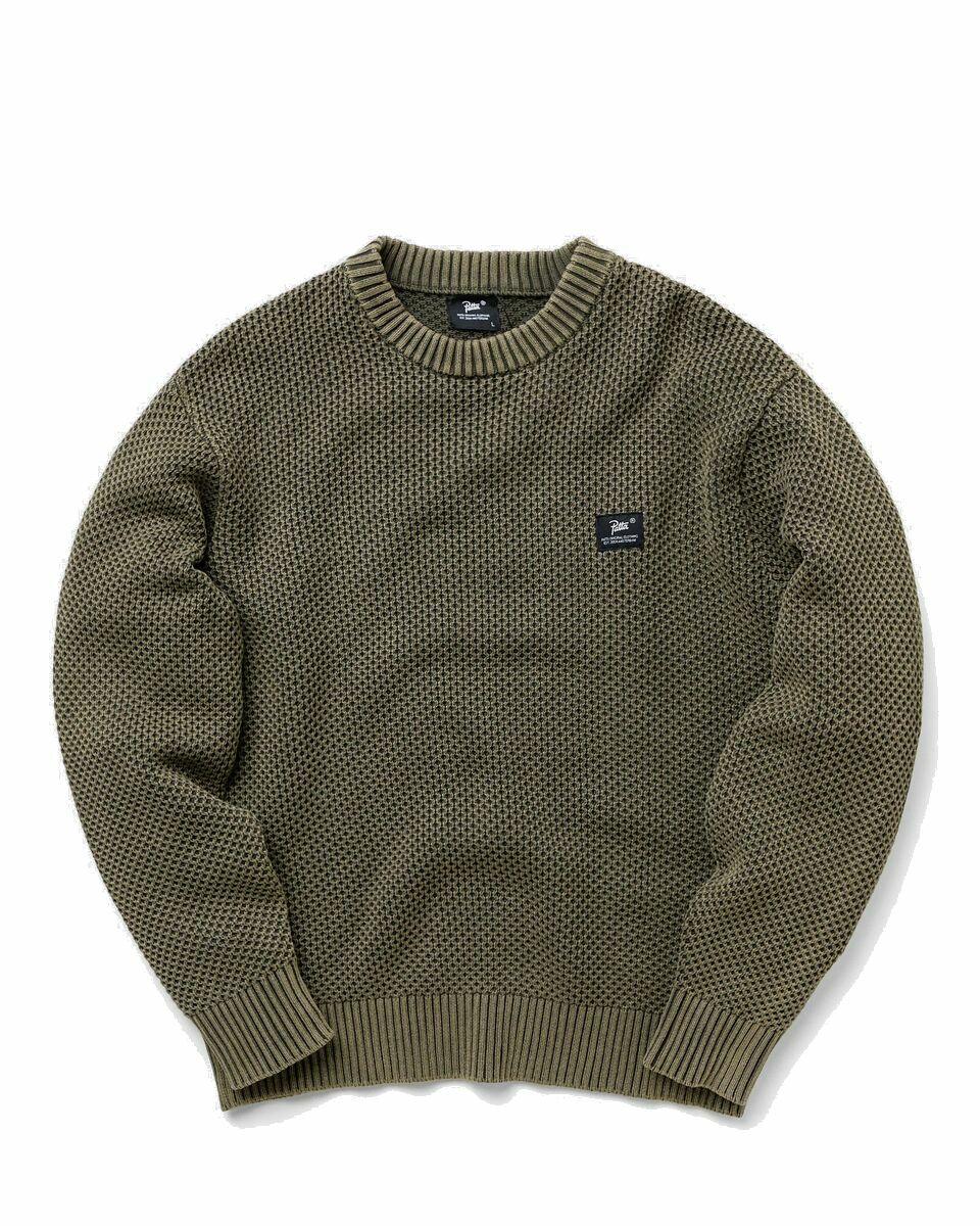 Photo: Patta Honeycomb Knitted Sweater Green - Mens - Pullovers