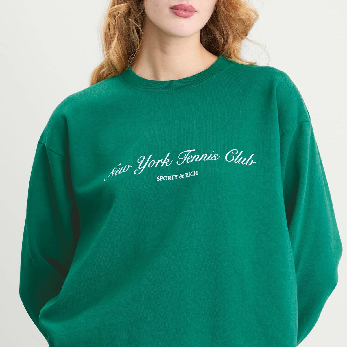 Sporty & Rich Women's NY Tennis Club Crew Sweatshirt in Alpine