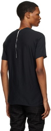 Label Under Construction Black Parabolic Zip Seam T-Shirt