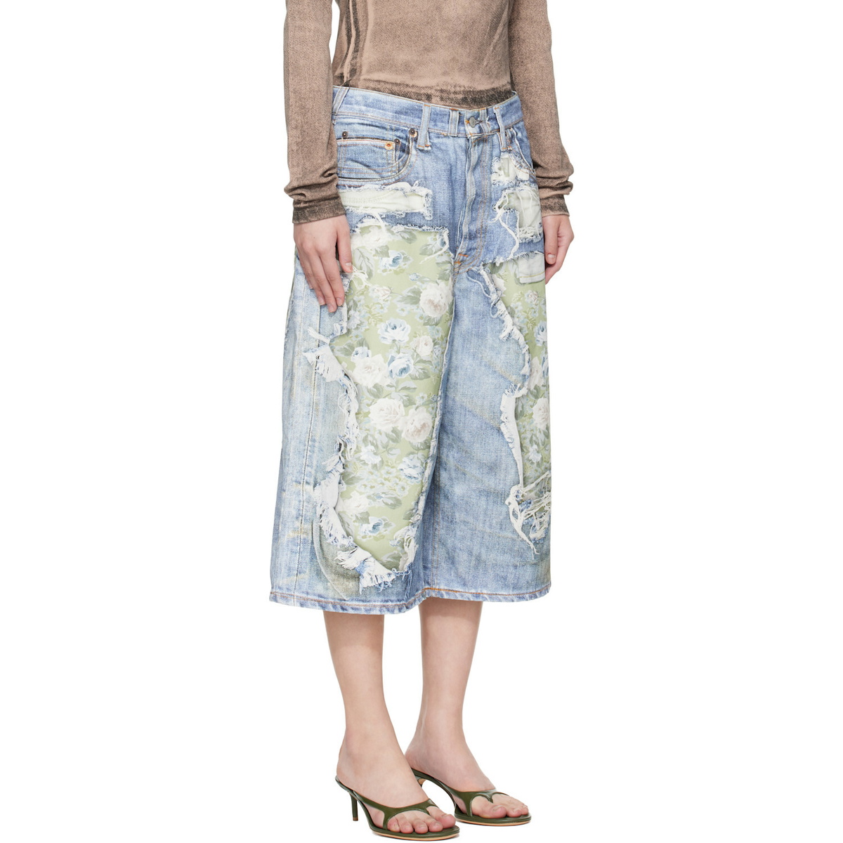 Acne Studios Blue Trompe-l’Oeil Denim Shorts