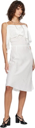 MM6 Maison Margiela Off-White Folded Jacquard Slip Midi Dress