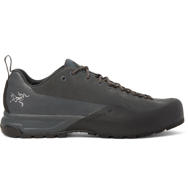 Photo: Arc'teryx - Konseal AR Rubber-Trimmed Nubuck Hiking Sneakers - Gray